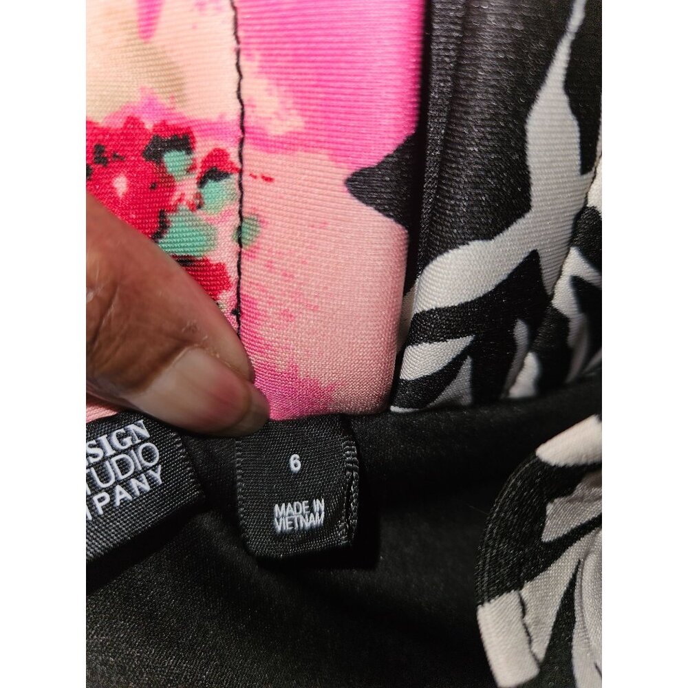 7th Avenue Design Studio Pink Floral Lined A Line Midi Skirt Women 6 - Picture 8 of 10